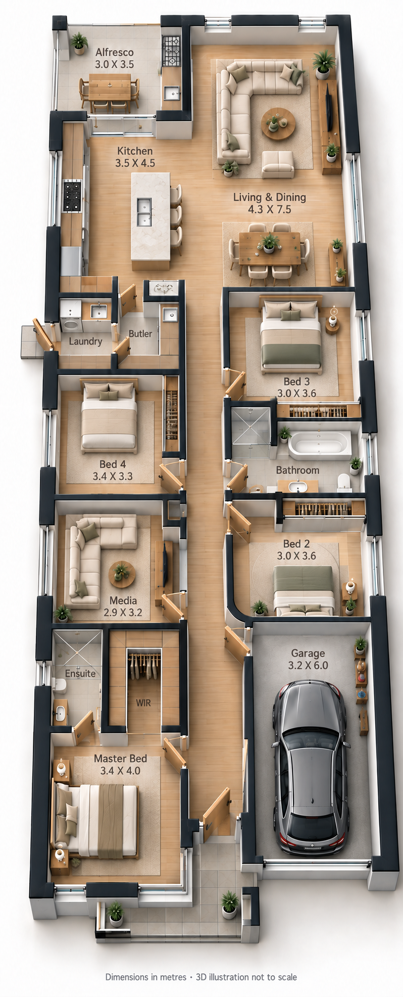 The Correa Ground Floor illustrative 3D render
