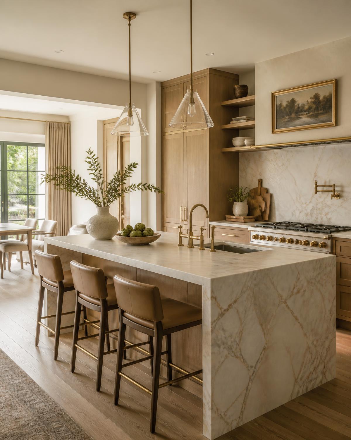 Kitchen joinery and stone details by AHT Homes