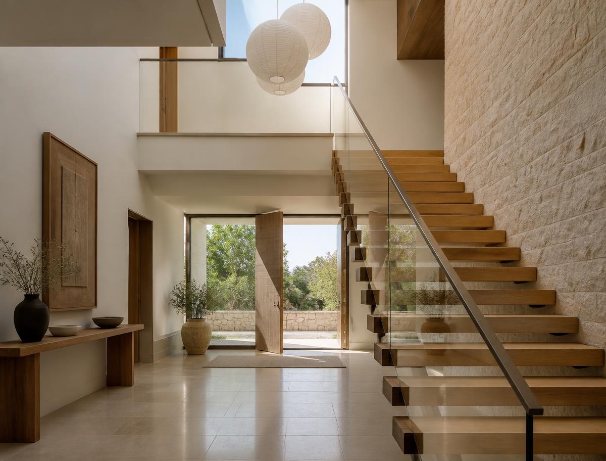 Crafted staircase in an AHT Homes residence
