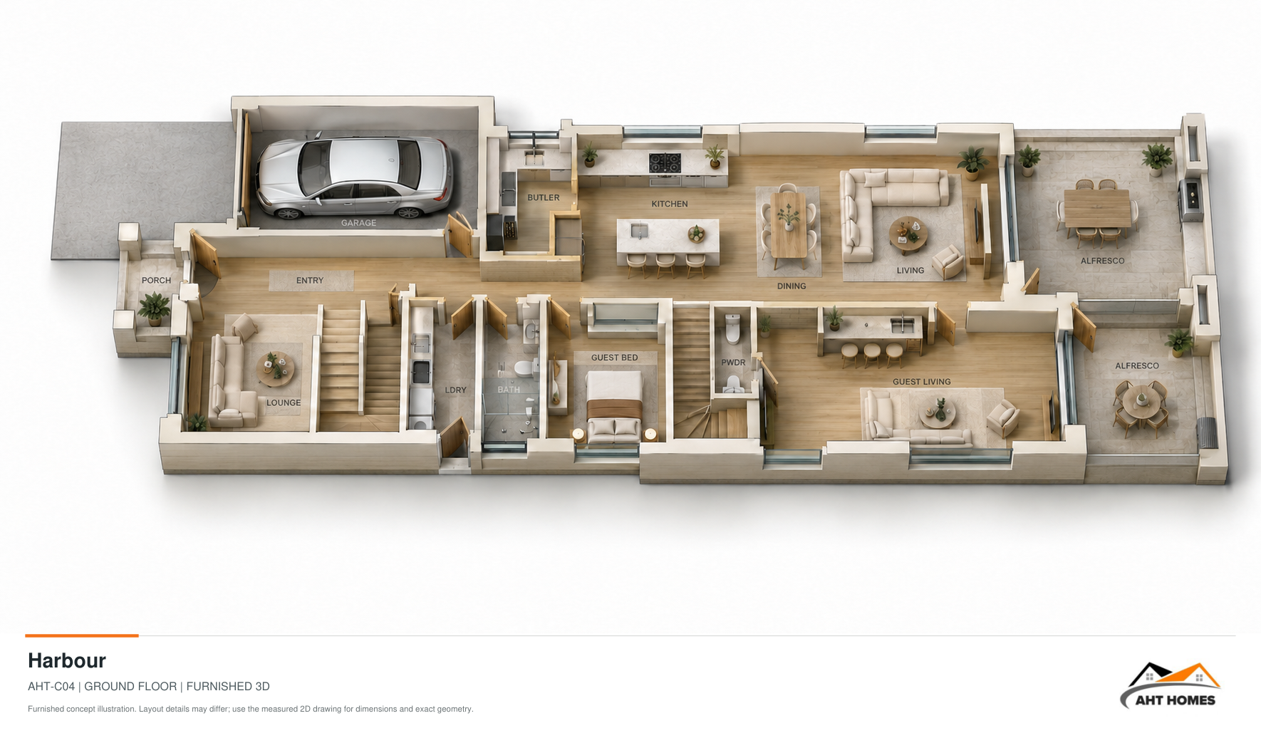 The Harbour Ground Floor illustrative 3D render