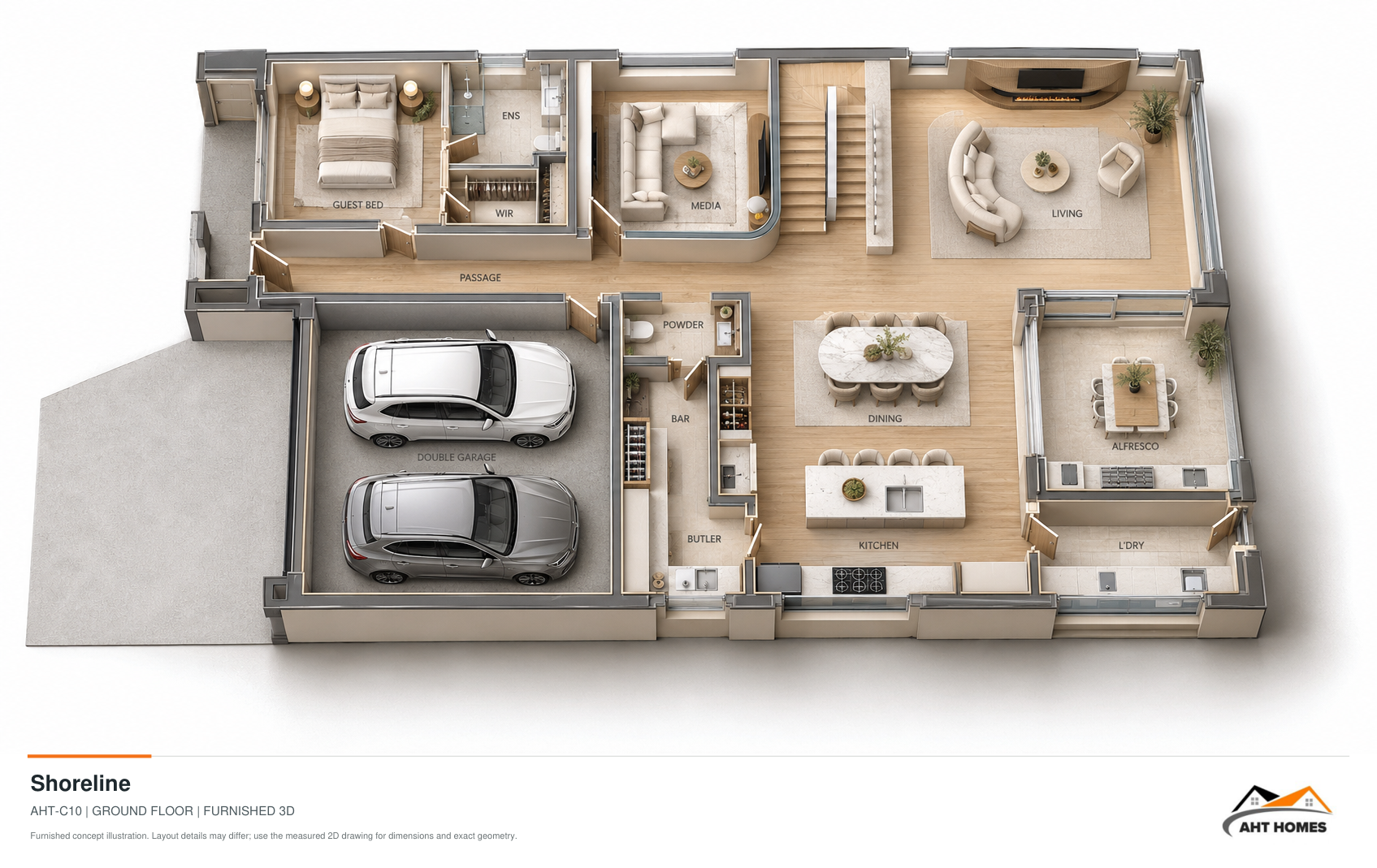 The Shoreline Ground Floor illustrative 3D render