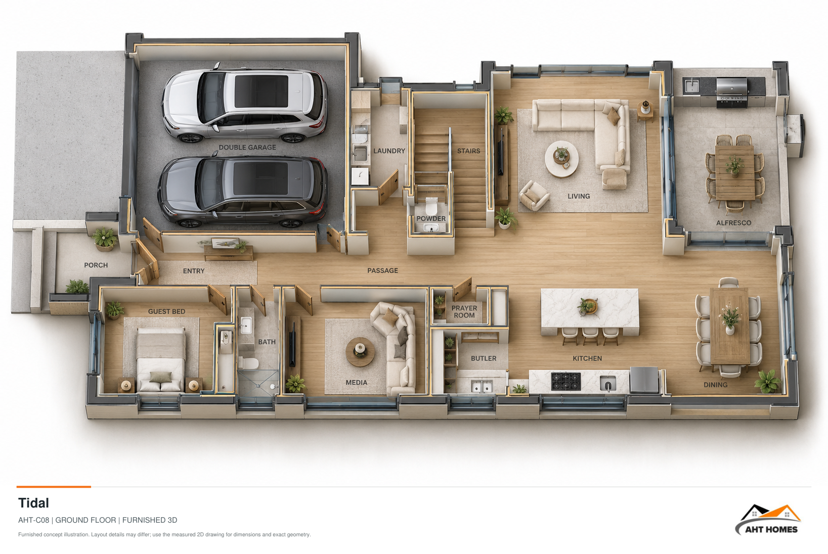 The Tidal Ground Floor illustrative 3D render
