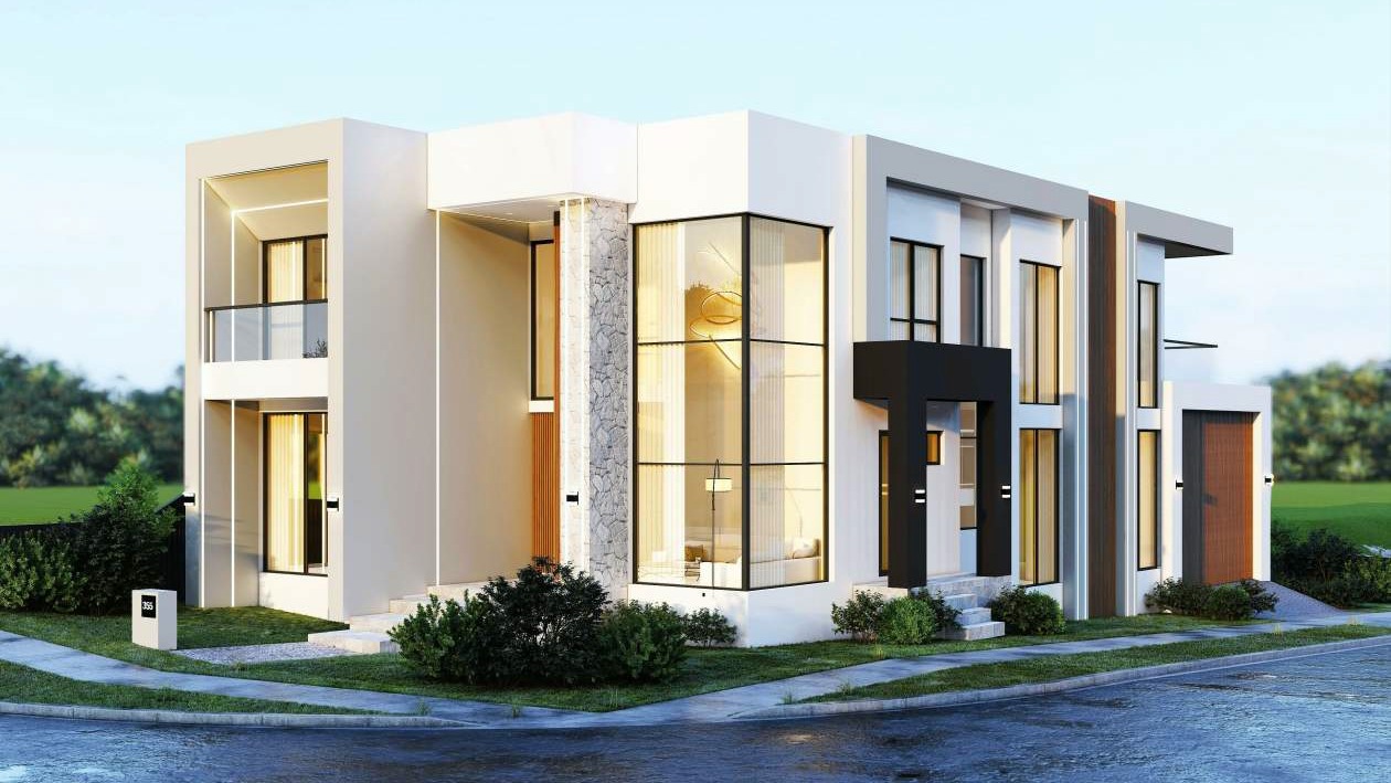Completed AHT Homes build, corner elevation