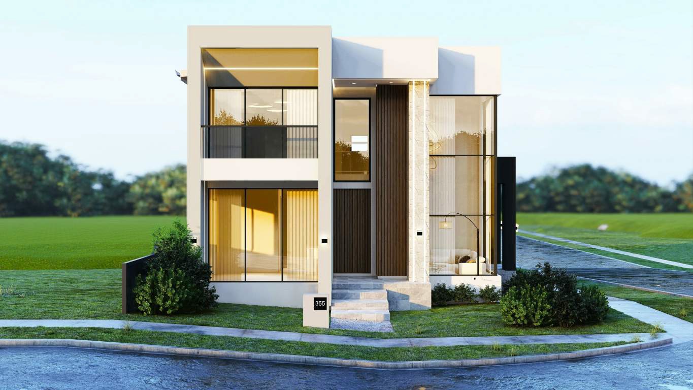 Completed AHT Homes build, modern two-storey house
